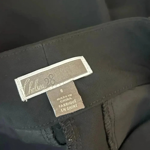 Chelsea 28 Dress Pants Women’s Black Tapered Pockets 8 Trousers - Picture 7 of 8